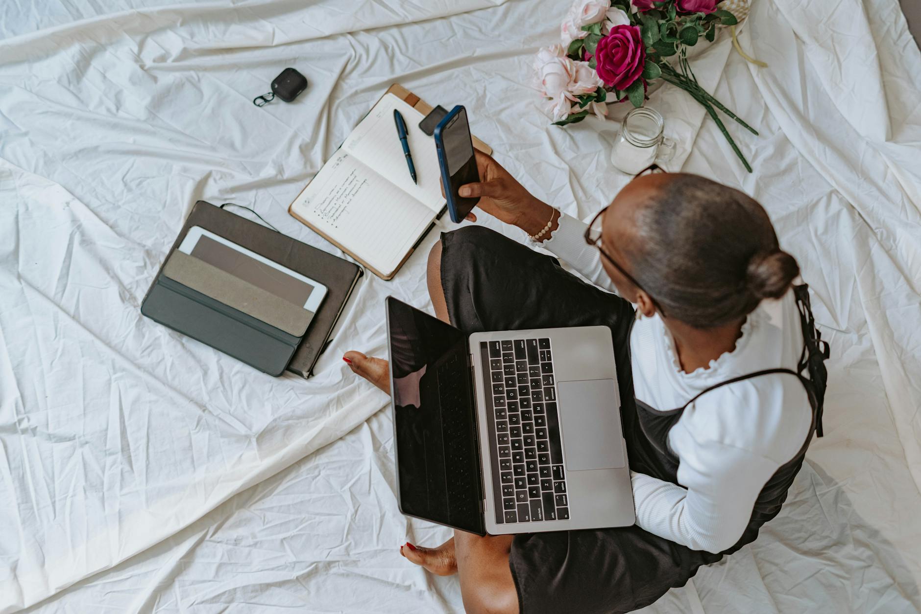 woman working from home